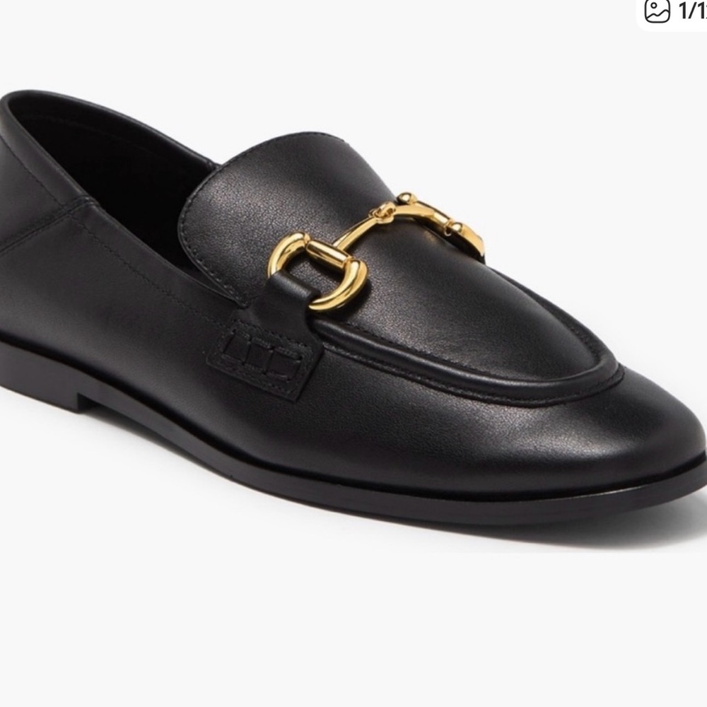 NWOT- Jeffrey Campbell Black Loafers with Gold Accent